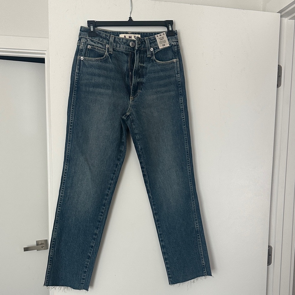 AMO Chloe Crop Blue Jeans